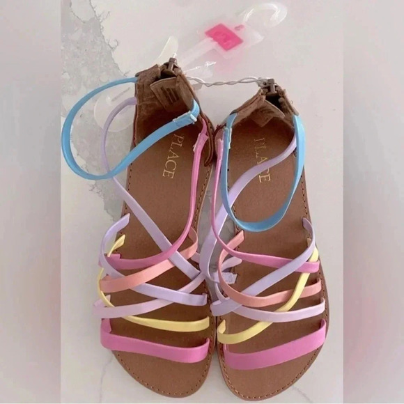 The Children's Place Springtime Strap Sandals Rainbow Size 3 Youth Colorful NEW - Picture 3 of 4